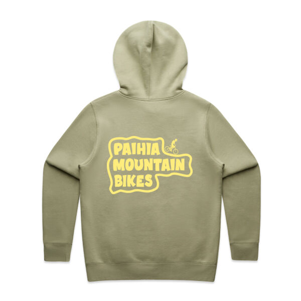 Paihia Mountain Bikes Women's Hoodie - Yellow Logo Thumbnail